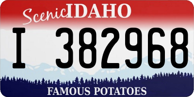 ID license plate I382968