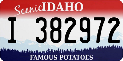 ID license plate I382972