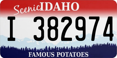 ID license plate I382974