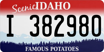 ID license plate I382980