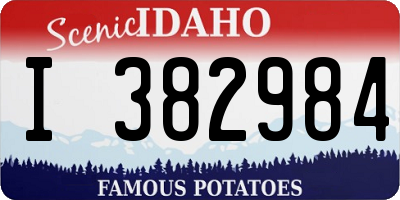 ID license plate I382984