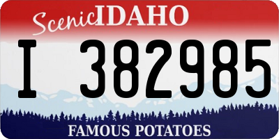 ID license plate I382985