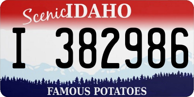 ID license plate I382986