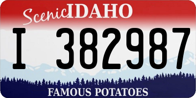ID license plate I382987