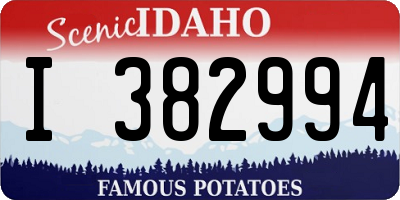 ID license plate I382994