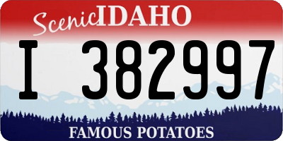 ID license plate I382997