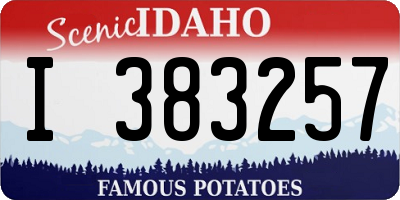 ID license plate I383257
