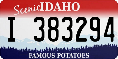 ID license plate I383294