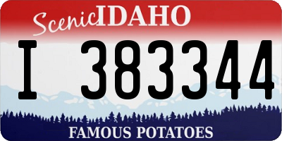 ID license plate I383344