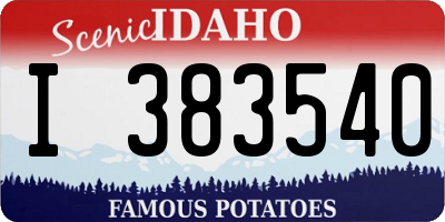 ID license plate I383540