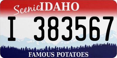 ID license plate I383567