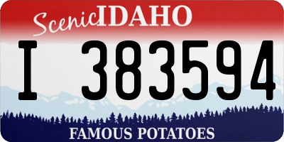 ID license plate I383594