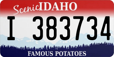 ID license plate I383734