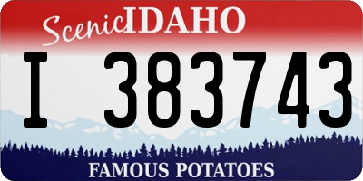 ID license plate I383743