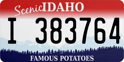 ID license plate I383764