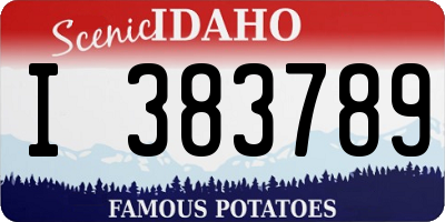 ID license plate I383789