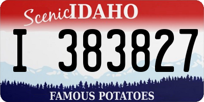 ID license plate I383827