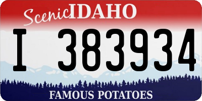 ID license plate I383934