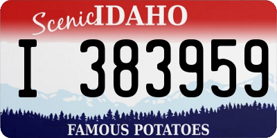 ID license plate I383959