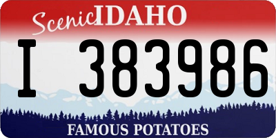 ID license plate I383986