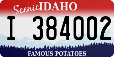 ID license plate I384002