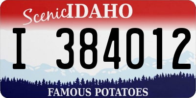 ID license plate I384012