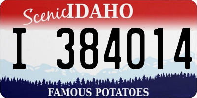 ID license plate I384014