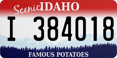 ID license plate I384018