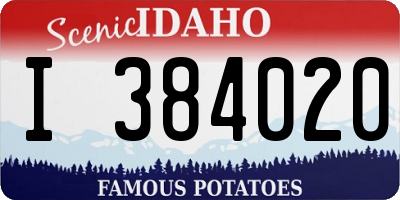 ID license plate I384020