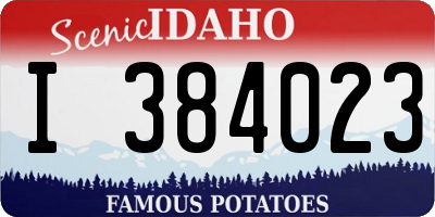 ID license plate I384023