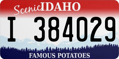 ID license plate I384029
