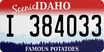 ID license plate I384033