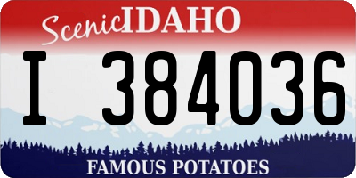 ID license plate I384036