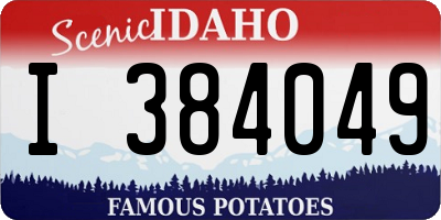ID license plate I384049