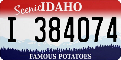 ID license plate I384074