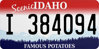 ID license plate I384094