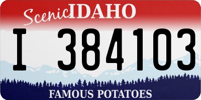ID license plate I384103