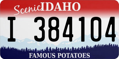 ID license plate I384104