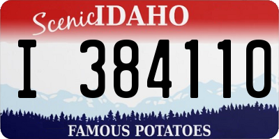 ID license plate I384110