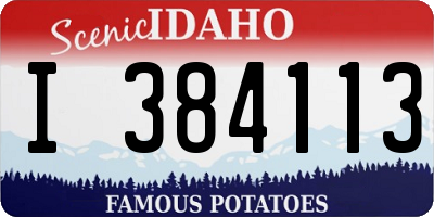 ID license plate I384113