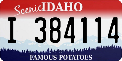 ID license plate I384114