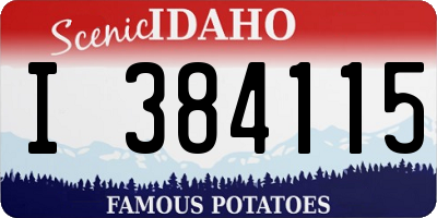 ID license plate I384115