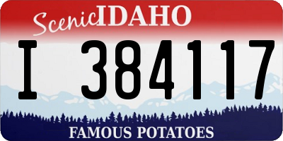 ID license plate I384117