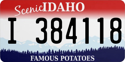 ID license plate I384118