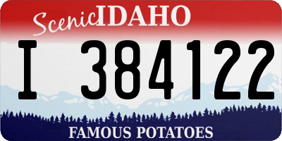 ID license plate I384122