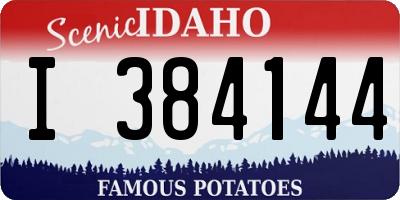 ID license plate I384144