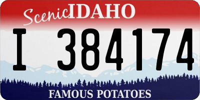 ID license plate I384174