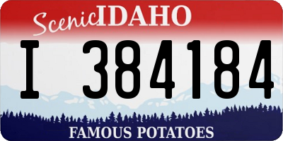 ID license plate I384184