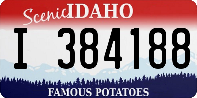 ID license plate I384188
