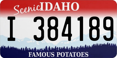 ID license plate I384189